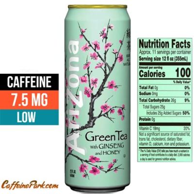 how much caffeine is in a can of arizona green tea - how does the caffeine content compare to other caffeinated beverages?